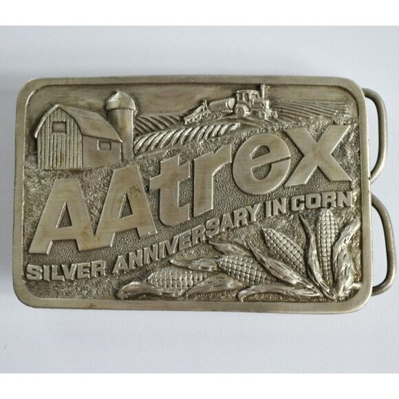 AAtrex Silver Anniversary Corn Pewter Belt Buckle - Picture 2 of 5